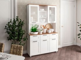 Буфет Катерини (дуб бельмунд/белое дерево) в Прокудском - prokudskoe.mebel-nsk.ru | фото