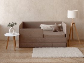 Диван-кровать Happy (капучино) в Прокудском - prokudskoe.mebel-nsk.ru | фото