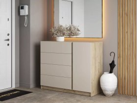 Комод Бостон  КМ-001 (дуб крафт серый/кашемир) в Прокудском - prokudskoe.mebel-nsk.ru | фото