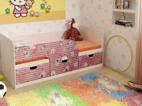 Кровать детская с ящиками 1,86 Минима Hello Kitty в Прокудском - prokudskoe.mebel-nsk.ru | фото