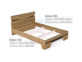 Кровать двуспальная 1,4 м Ницца в Прокудском - prokudskoe.mebel-nsk.ru | фото
