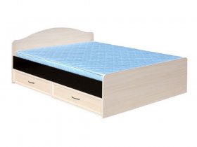 Кровать  двуспальная с ящиками 1,6м-1 (круглая спинка) в Прокудском - prokudskoe.mebel-nsk.ru | фото