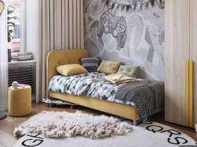 Кровать односпальная Лео 0,9 м в Прокудском - prokudskoe.mebel-nsk.ru | фото