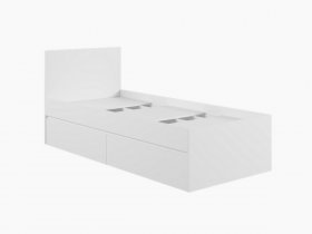 Кровать односпальная с ящиками 0,9м Мадера-М900 (белый) в Прокудском - prokudskoe.mebel-nsk.ru | фото