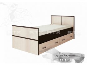 Кровать односпальная с ящиками 0,9м Сакура (BTS) в Прокудском - prokudskoe.mebel-nsk.ru | фото