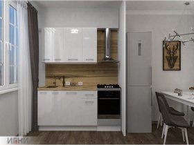 Кухонный гарнитур МДФ Выгодно и точка 1,5 м (белый глянец) в Прокудском - prokudskoe.mebel-nsk.ru | фото