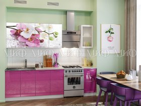 Кухонный гарнитур Орхидея (сиреневый) в Прокудском - prokudskoe.mebel-nsk.ru | фото