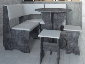 Кухонный уголок Лотос  (цемент темный к/з White) в Прокудском - prokudskoe.mebel-nsk.ru | фото