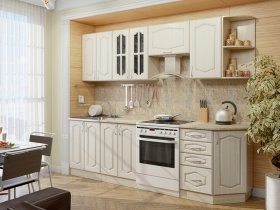 Модульная кухня Классика-1 (дуб молочный) в Прокудском - prokudskoe.mebel-nsk.ru | фото