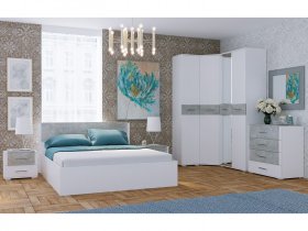 Модульная спальня Бьянка (белый/бетон) в Прокудском - prokudskoe.mebel-nsk.ru | фото