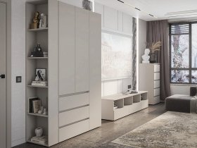Модульная стенка Люмо (кашемир) в Прокудском - prokudskoe.mebel-nsk.ru | фото