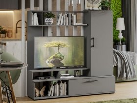 Стенка «Сиена» (графит серый) в Прокудском - prokudskoe.mebel-nsk.ru | фото