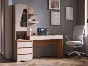 Стол компьютерный Пифагор (дуб вотан/кашемир) в Прокудском - prokudskoe.mebel-nsk.ru | фото