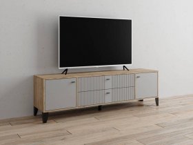Тумба под ТВ Парус-10 (дуб крафт серый/серый) в Прокудском - prokudskoe.mebel-nsk.ru | фото