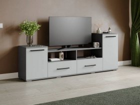 Тумба под ТВ Парус-2 (графит серый/серый камень) в Прокудском - prokudskoe.mebel-nsk.ru | фото